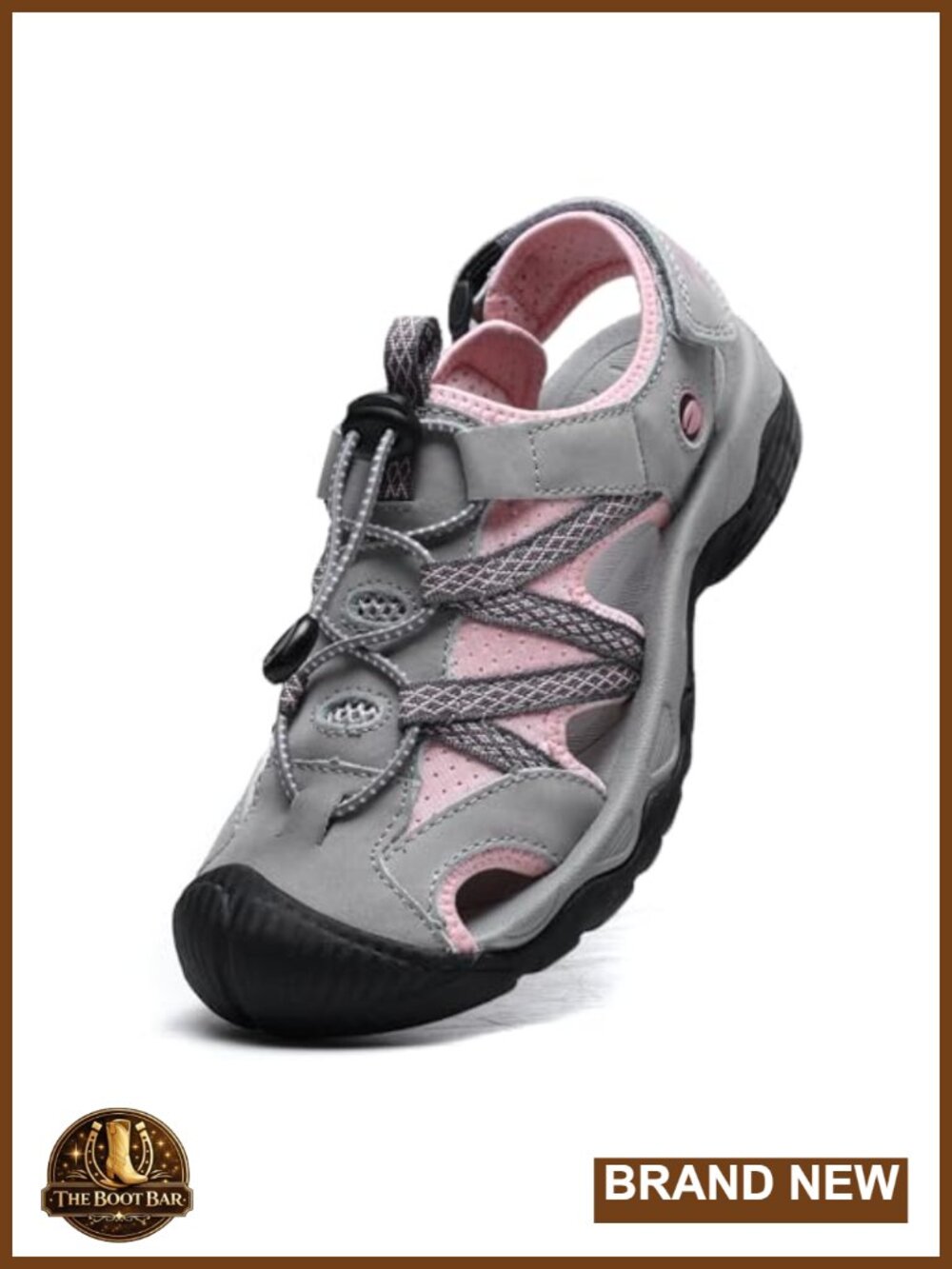 Closed Toe Hiking Sandals Lace Adjustable Double Buckle Water Shoes